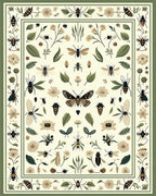 Nature Inspired Insect Floral Pattern Rug