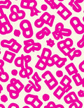 Pink Cream Abstract Symbol Rug