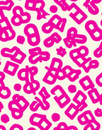 Pink Cream Abstract Symbol Rug