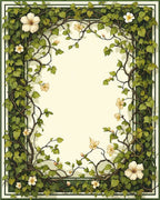 Earthy Vine Floral Art Nouveau Rug