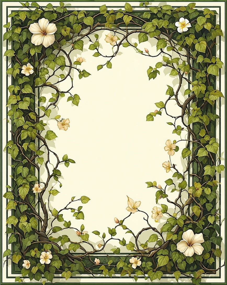 Earthy Vine Floral Art Nouveau Rug