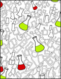 Abstract Lab Glassware Pattern Rug