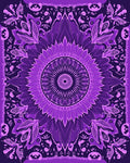 Purple Floral Mandala Pattern Rug