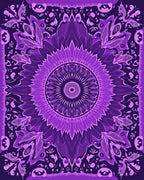 Purple Floral Mandala Pattern Rug