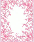 Delicate Pink Floral Vine Design Rug
