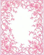 Delicate Pink Floral Vine Design Rug