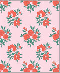 Coral Floral Botanical Pattern Rug