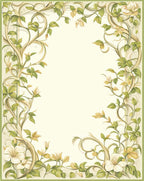 Ornate Floral Vine Leaf Pattern Rug