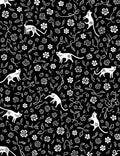 Whimsical White Cat Floral Pattern Rug