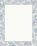 Soft Blue Sketchy Floral Pattern Rug