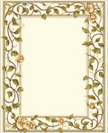Ornate Floral Vine Border Design Rug