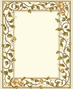 Ornate Floral Vine Border Design Rug