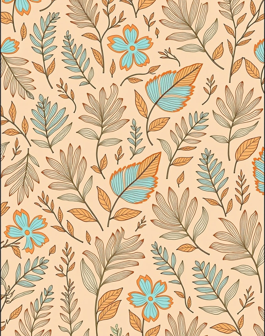 Abstract Floral Line Art Design Rug