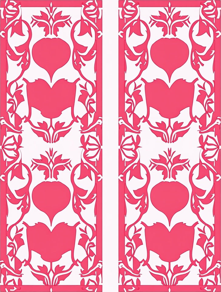 Coral Heart And Vine Art Design Rug