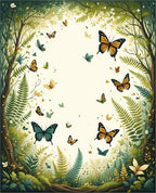 Enchanted Forest Butterfly Nature Scene Rug