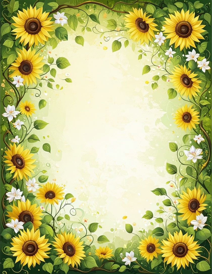 Summer Sunflower Garden Floral Design Rug
