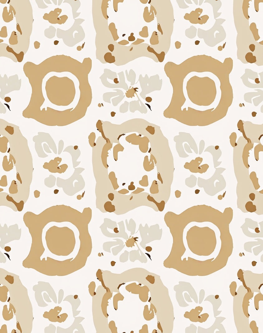 Abstract Floral Organic Shapes Rug