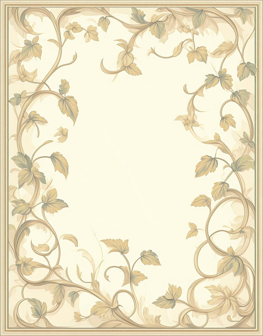Vintage Floral Vine Border Rug