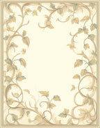 Vintage Floral Vine Border Rug