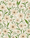 Cream Floral Vine and Leaf Design Rug