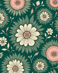 Whimsical Floral Pattern Rug