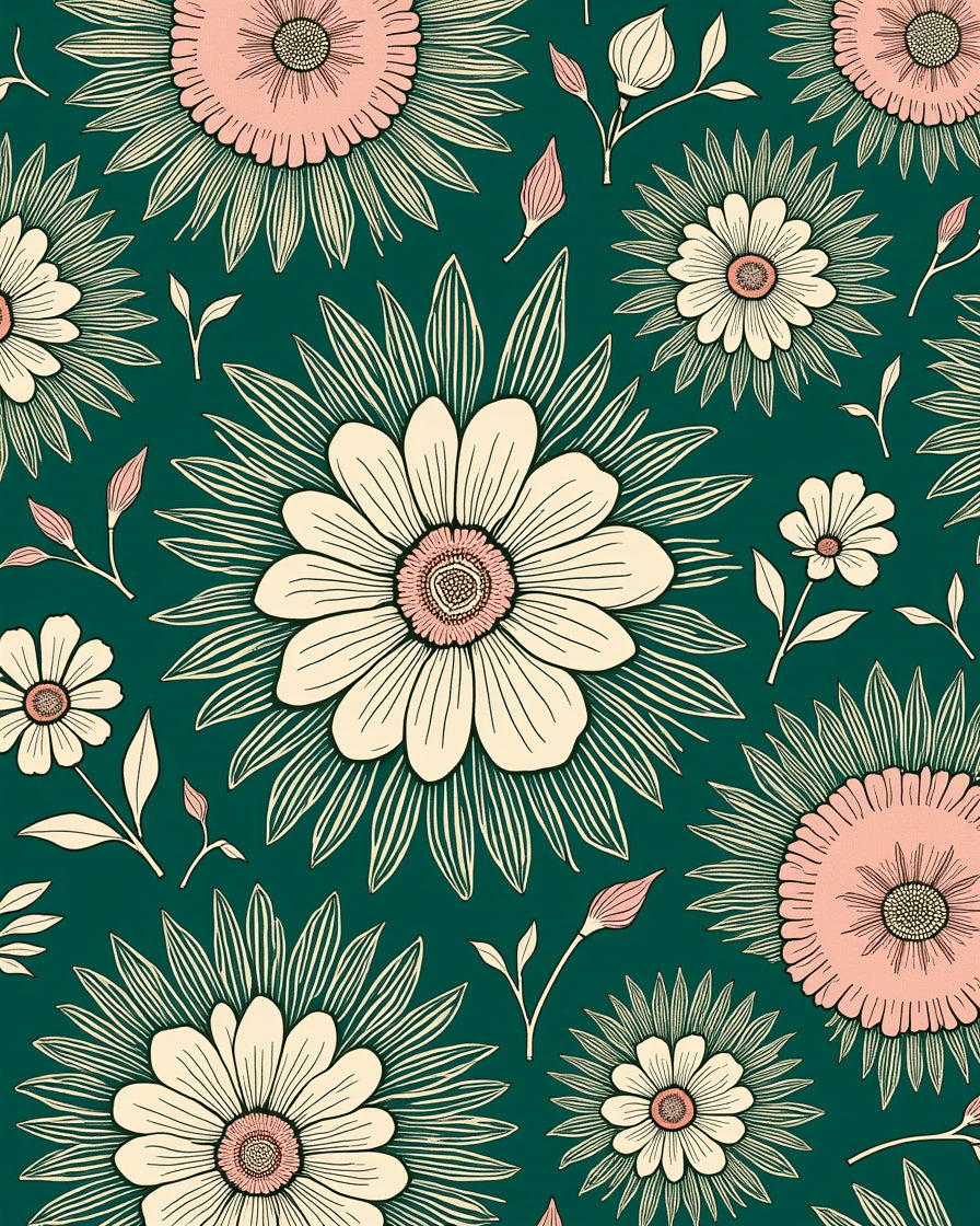 Whimsical Floral Pattern Rug