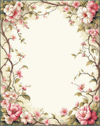 Vintage Floral Branch Blossom Design Rug