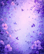 Enchanted Violet Garden Butterflies Rug