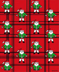 Cheerful Red Plaid Santa Claus Rug