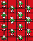 Cheerful Red Plaid Santa Claus Rug