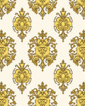 Golden Elaborate Damask Pattern Rug