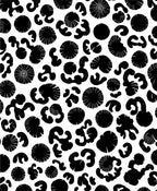 Abstract Organic Black White Pattern Rug