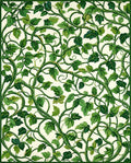 Lush Green Vine Botanical Pattern Rug