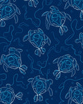 Artistic Outline Turtles Marine Pattern Rug