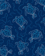 Artistic Outline Turtles Marine Pattern Rug