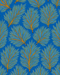 Blue And Yellow Feathery Pattern Design Rug