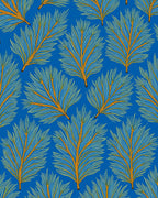 Blue And Yellow Feathery Pattern Design Rug