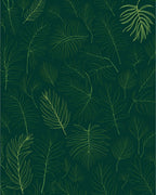 Vibrant Green Leaf Pattern Design Rug