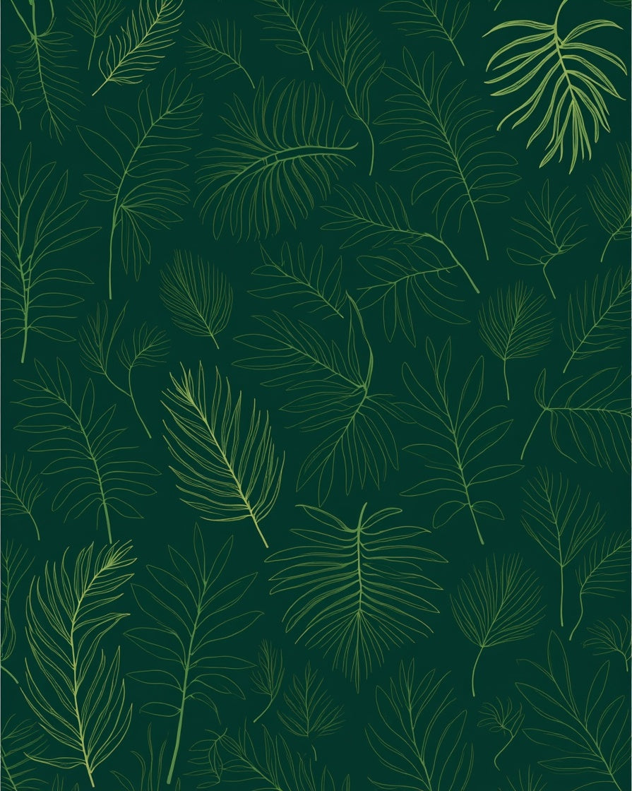 Vibrant Green Leaf Pattern Design Rug