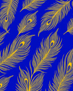 Elegant Yellow Feather Pattern Design Rug