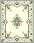 Victorian floral border with central medallion Rug