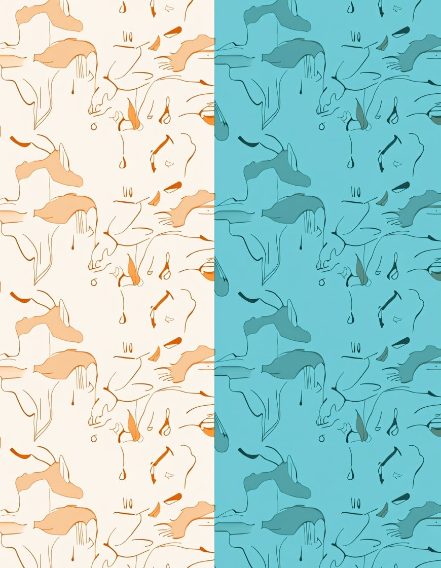 Pale Orange Abstract Line Drawing Rug