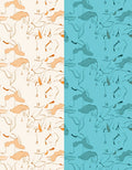 Pale Orange Abstract Line Drawing Rug