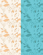Pale Orange Abstract Line Drawing Rug