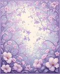 Whimsical Lilac Floral Swirls Rug