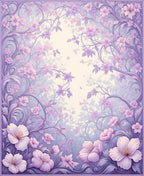 Whimsical Lilac Floral Swirls Rug
