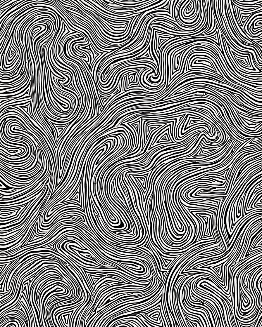 Abstract Black White Swirl Pattern Rug