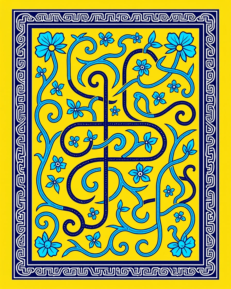 Vibrant Floral Swirl Pattern Design Rug
