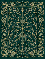 Emerald Botanical Vine Frame Rug