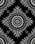 Monochromatic Sunburst Mandala Pattern Rug